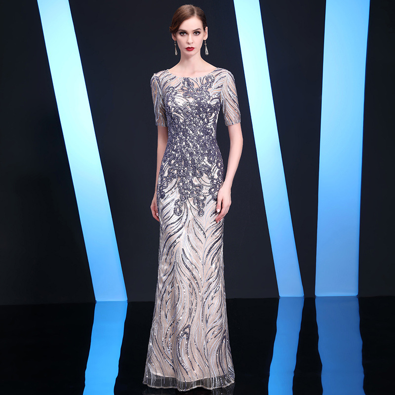 Vestido de noche dorado, estilo nuevo de primavera 2025, elegante, para fiesta de gala, para mujer