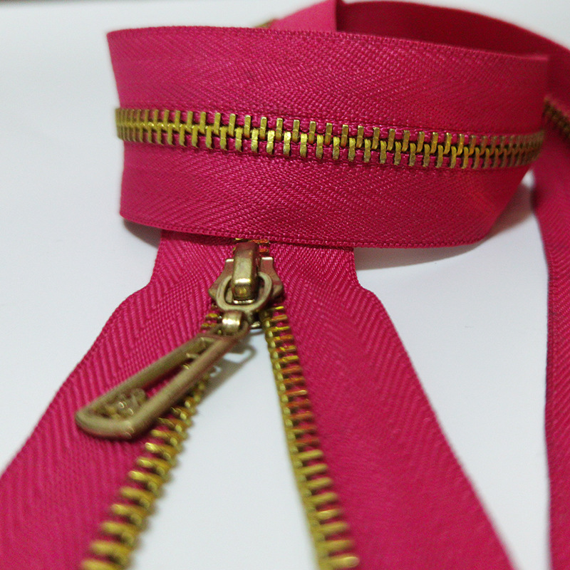 厂家直供5#金属铝牙开口闭口黄铜古铜拉链 白金浅金多色可选拉链