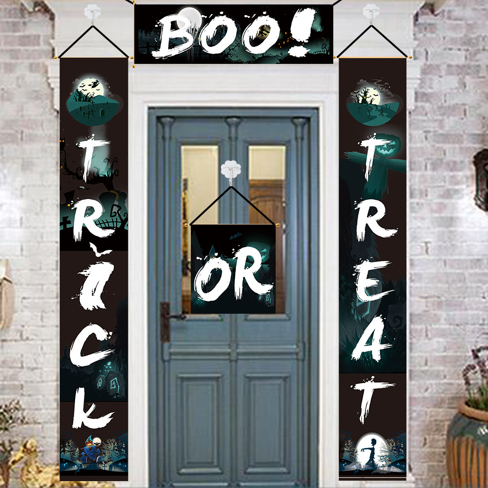 Pareado Decorativo de Halloween para Puerta de Tela para Halloween