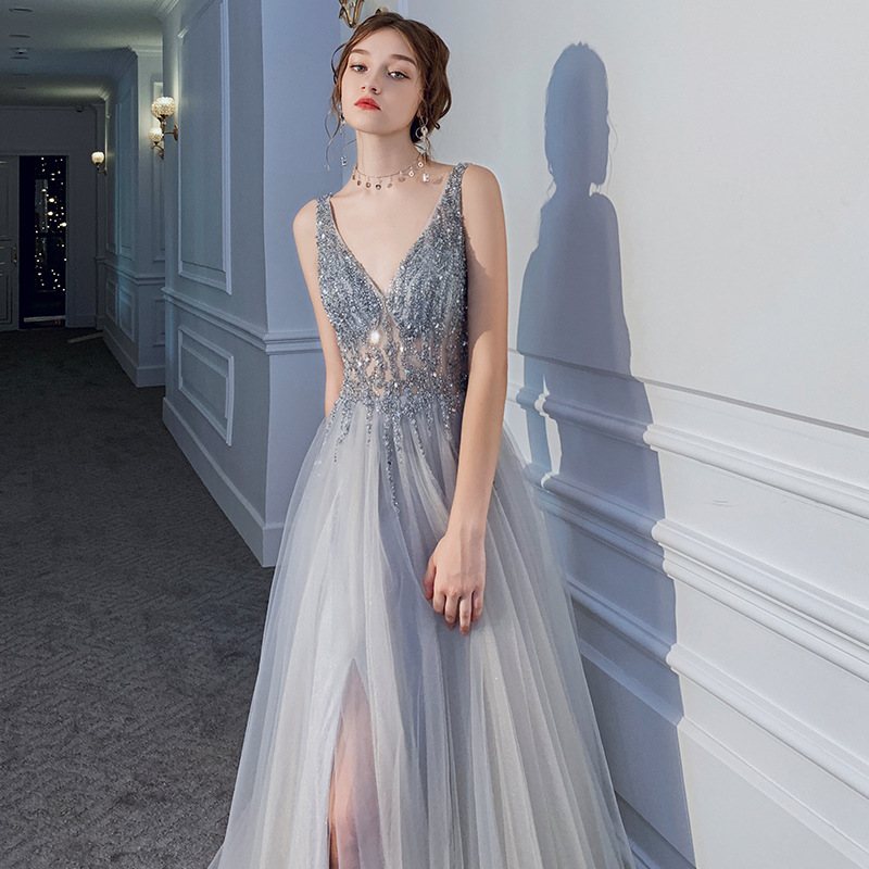 Vestido de fiesta anual para mujer 2026, nuevo estilo, para cumpleaños, adelgazante, sexy, sin espalda, con lentejuelas, para banquete, anfitriona, vestido de noche image 7