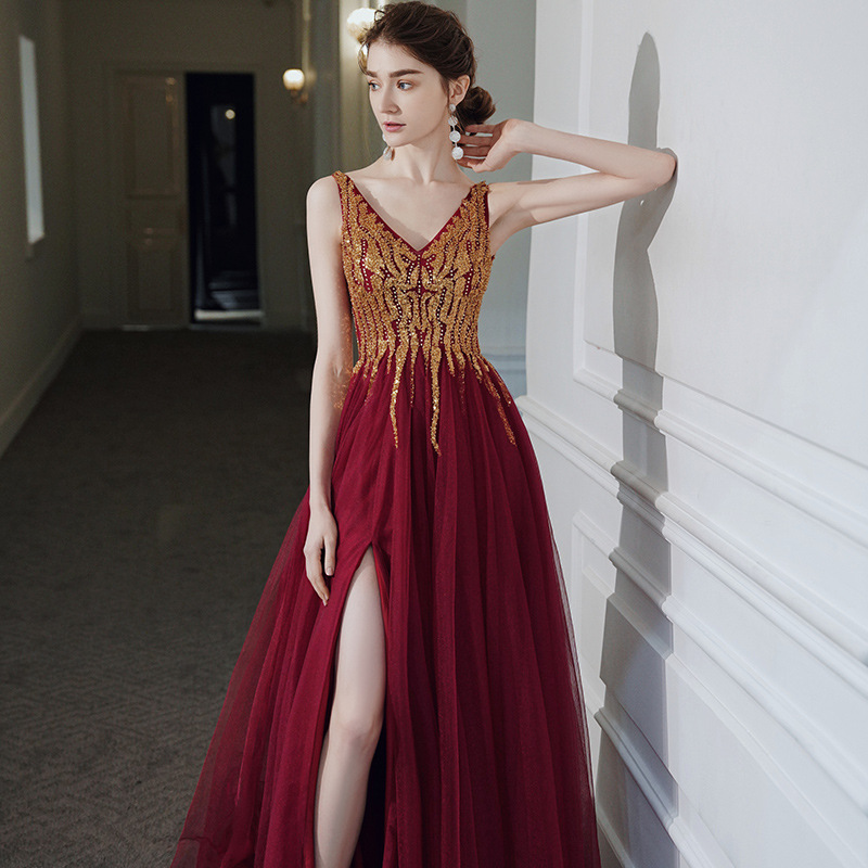 Vestido de fiesta anual para mujer 2026, nuevo estilo, para cumpleaños, adelgazante, sexy, sin espalda, con lentejuelas, para banquete, anfitriona, vestido de noche image 8