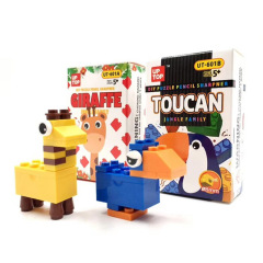 Creative Cartoon DIY Building Blocks Pencil Sharpener Children's Building Blocks Assembled Pencil Sharpener Student Stationery Prize Gift