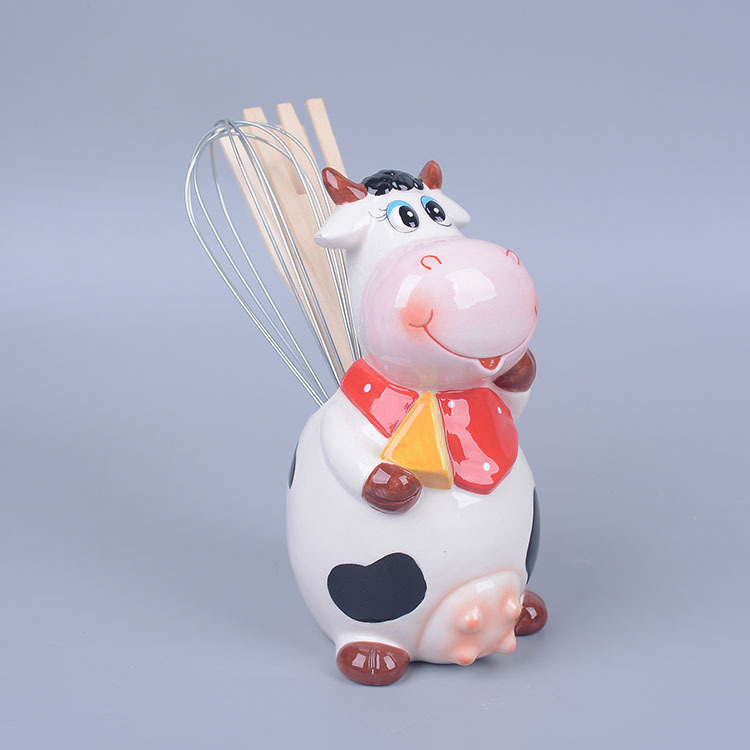 Painted Cow Ceramic Tool Jar Ceramic Cow Kitchen Storage Jar Baiyun Tu Home Kitchen Storage Jar