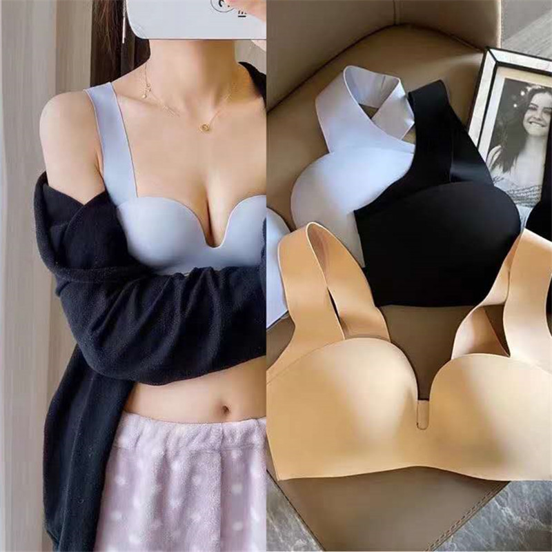 Genuine goods patent no. Yuguo baby cotton nude underwear seamless wireless comfortable U-shaped cup adjustable bra