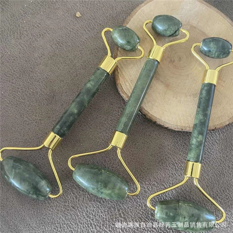 Цинковый сплав бесшумный нефритовый роликовый массажер натуральный нефрит контейнер для красоты Xiuyu Массажная палочка массажный толкатель для лица