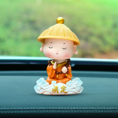 Car ornaments Monk, Car-Mounted Creative Safe - calm-down-xiangyun-monk