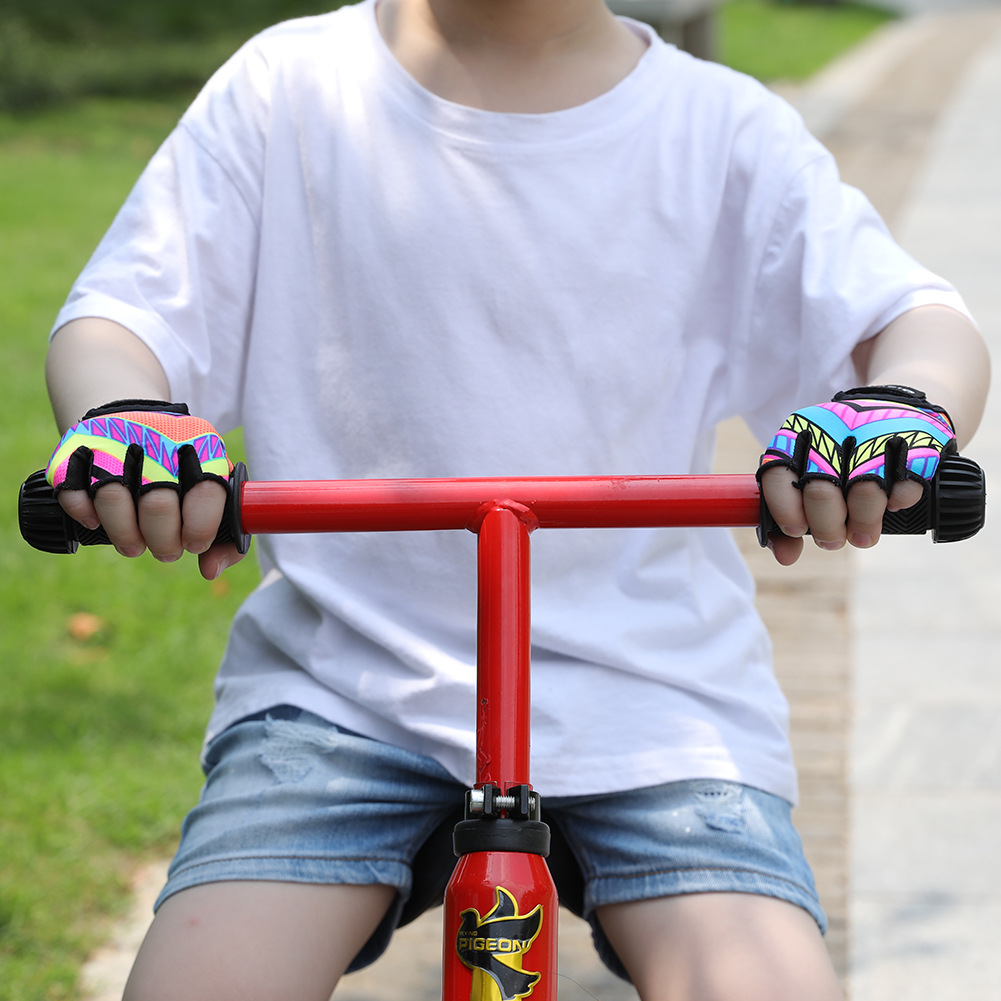 DIBEAR deportes para niños guantes de medio dedo Palm protección antideslizante béisbol fresco equitación equilibrio coche fitness