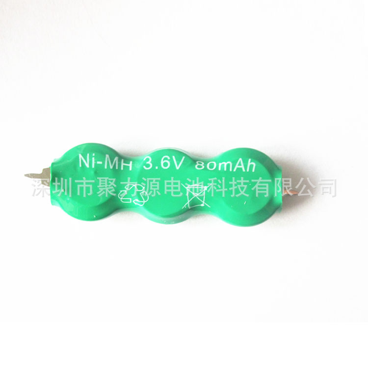 扣式镍氢电池80MAH3.6V 手摇手电筒控制器仪器备用电源可不同组合