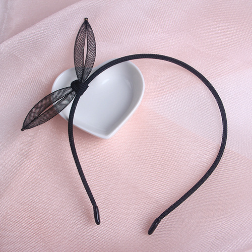 Rabbit ear headband ins gauze bow headband rhinestone fine pressed hair bundle cute simple pressed hair band hair clip