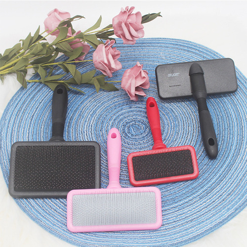 Ship Dilette Witch Soft Needle Hard Needle Dog Cat Pet Comb Beautician Shop Pulling Fine Handle Brush Supplies