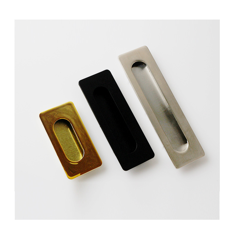 Manija oculta para cajón de aleación de zinc en stock, moderna, minimalista, negro mate, dorado, empotrada, invisible, para armario image 7