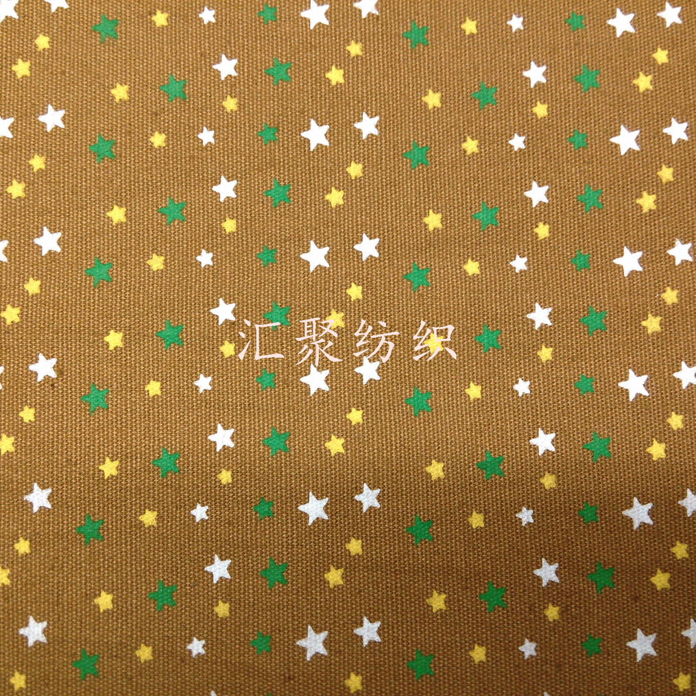 仿麻布胶浆印花 三色小星星台板印花 胶浆印花