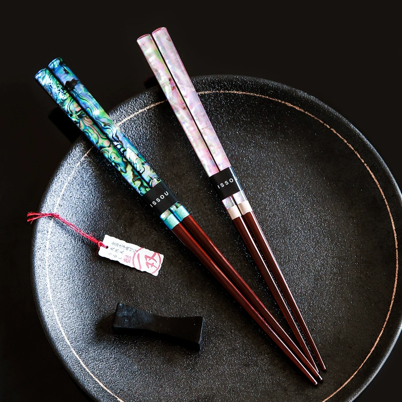 Японские импортные Красочные Твердые деревянные остроконечные палочки для еды Японская бытовая ручная работа рябчик орех пара Подарочная пара палочек для еды