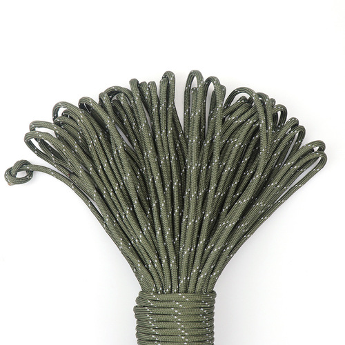 Foreign trade hot-selling 4mm 10-core reflective parachute rope 31 meters outdoor camping survival rope military regulation 550 multi-function match rope
