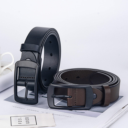 Same style first-layer cowhide leather belt for women, black Japanese buckle, jeans, versatile genuine leather belt for women, wholesale