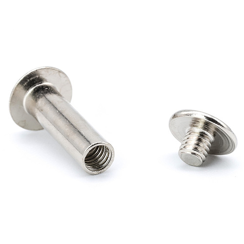 Carbon steel nickel-plated mother-in-law rivets to fix letter screws wholesale locking ledger and photo album mother-in-law screws factory