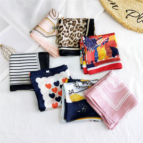 53 small square scarf, small silk scarf, women's spring, autumn and summer Korean style headscarf, work professional fashion scarf, new trend