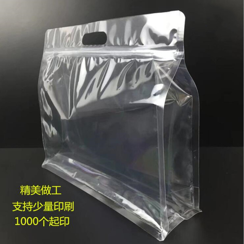 现货 八边封透明手提包装袋 加厚面包食品花茶干果枣类特产包装袋