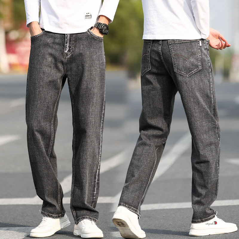 Foreign Trade Large Size Jeans Men's Loose Straight Stretch Plus Weight Plus Size Fat Trousers High Waist Middle-aged Dad Pants Foreign Trade Large Size Jeans Men's Loose Straight Stretch Plus Weight Plus Size Fat Trousers High Waist Middle-aged Dad Pants