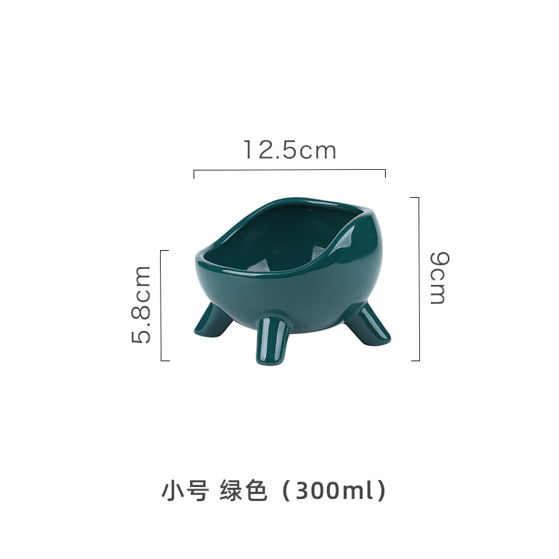 1+1 해외직구 강아지 고양이 밥그릇 자동급식기 //  4족 반원형 그릇 - 소(300ML) 녹색