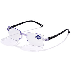 New Blue Light Blocking Diamond Edge Bifocal Reading Glasses, Frameless Integrated High Definition Reading Glasses, Factory Wholesale