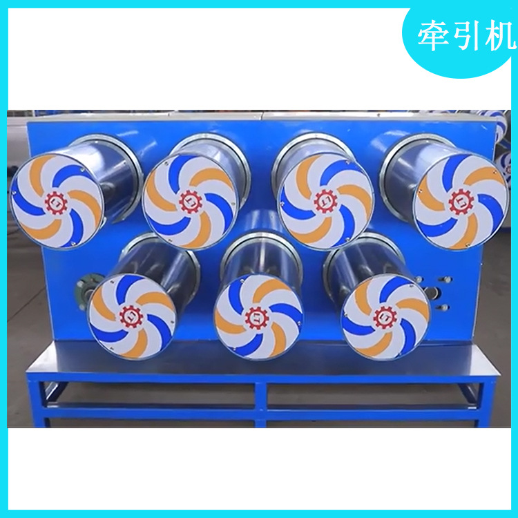 七辊齿轮转动牵引机 牵引机组 牵伸机辊筒 山东莱州鲁通塑料