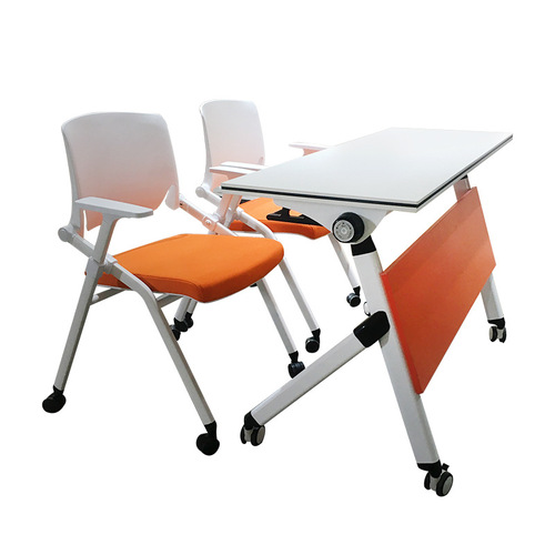 Training chair with writing board seat mesh office foldable conference chair school classroom training chair with wheels