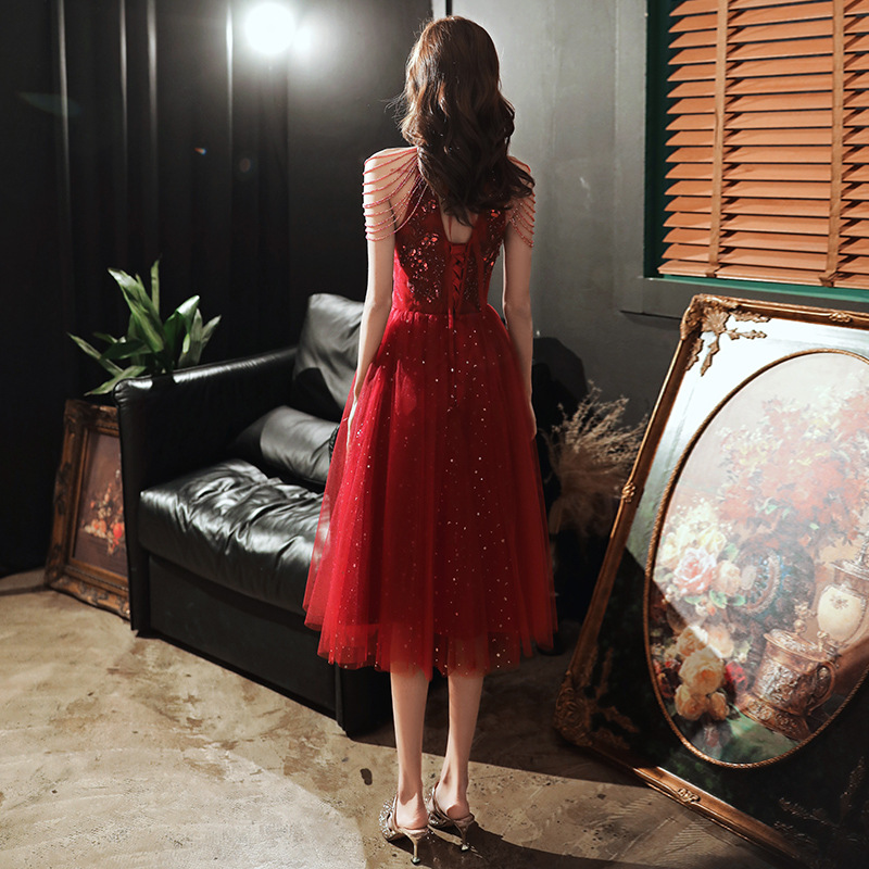 2024 nuevo otoño boda estilo francés vestido pequeño para las mujeres simples y elegantes image 5