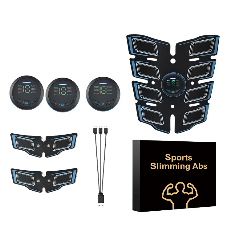 Instrumento de fitness EMS entrenamiento muscular abdominal entrenador abdominal estimulador muscular cinturón de fitness pegatinas musculares abdominales equipo de fitness en casa