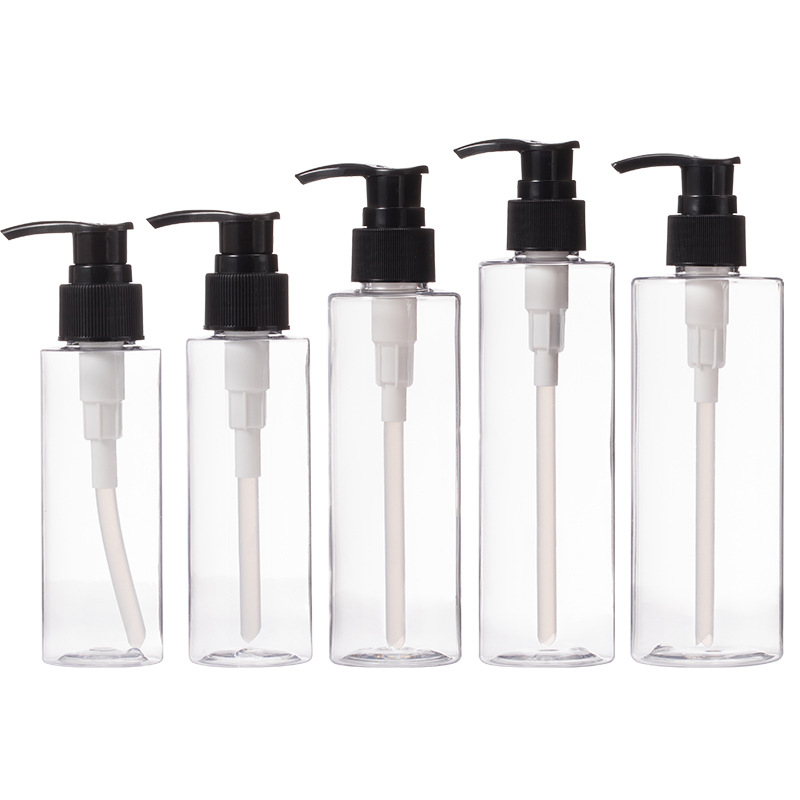100ml de plástico sub-botella 200-250 botella de loción transparente 150mlpet botella de bomba de presión cosmética Xumin embalaje