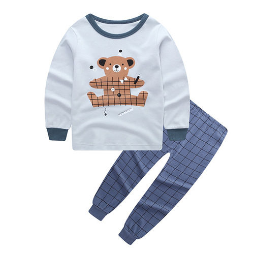Children's Autumn Set of Trousers and Shorts Pure Cotton New Boys and Girls Baby Children's Home Clothes Autumn Pajamas Spring Underwear