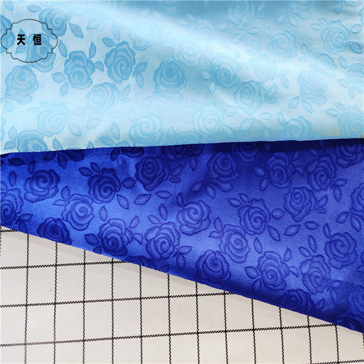 H-9023#涤纶植物花提花时尚女装连衣裙旗袍汉服舞台古装服饰面料