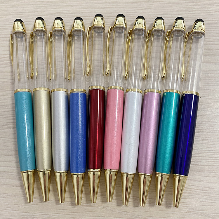 帆莱批发大号空杆入油笔  新款 diy漂浮物金属圆珠笔  礼品圆珠笔