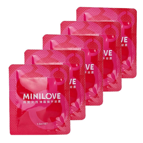 External use of 1.5ml Micro Love Essence to enhance female adult products with MINILOVE branding for dropshipping.