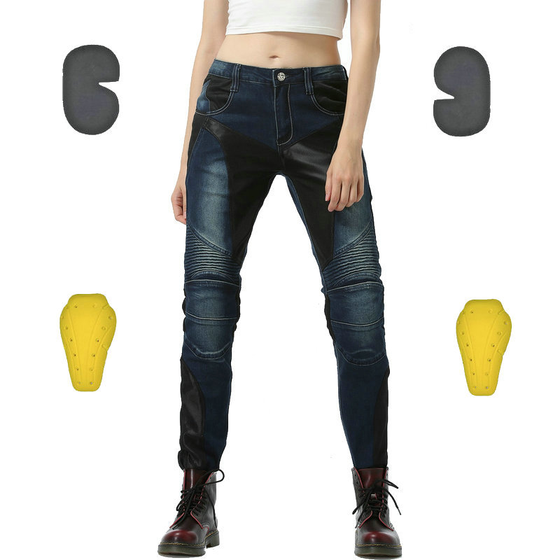 Caballero femenino verano motocicleta pantalones de montar pantalones vaqueros de la motocicleta carreras de malla de ventilación delgada pantalones transpirables