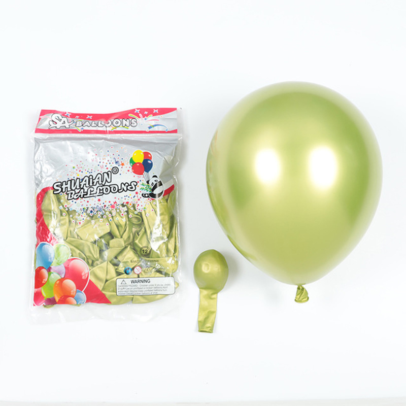Shuai'an engrosada 10 pulgadas 2g globo de látex metálico redondo flotador de aire decoración de eventos de boda fiesta de cumpleaños globo