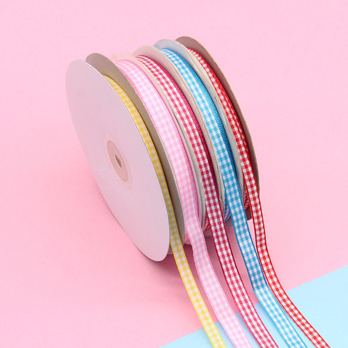 1cm Scottish Plaid Ribbon, Multiple Specifications Available—Silk-Like Satin Ribbon, Polyester Material, Perfect for Bow Ties and Gift Wrapping
