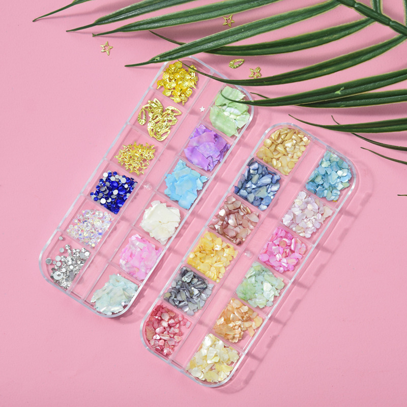 Red Sol Rojo estilo Joujou arte del clavo natural abalone rebanada delgada pieza de cáscara gruesa uñas arte joyería remache traje