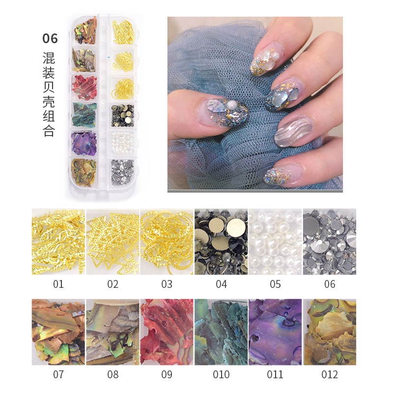 Red Sol Rojo estilo Joujou arte del clavo natural abalone rebanada delgada pieza de cáscara gruesa uñas arte joyería remache traje