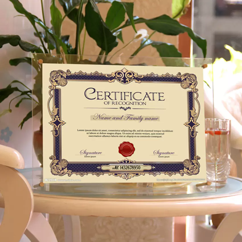 跨境批发亚克力相框A4授权证书 奖牌奖状框 相框摆台A3营业执照框