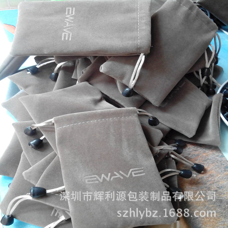 厂家批发 束口绒布袋  包装绒布袋 PU移动电源袋 价格实惠深圳