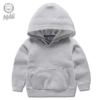 Gray solid color hooded sweatshirt