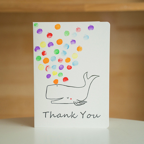 Cross-border DIY Children's Day Card Handmade Fingerprint Painting Greeting Card Mid-Autumn Festival Christmas New Year Card Set