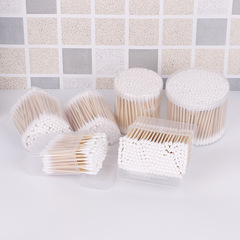 【Essential Collection】Factory-Direct Disposable Makeup Cotton Swabs with Dual-Head Bamboo/Wooden Sticks, Packaged in Cotton Swab Bags or Boxes
