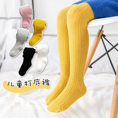 New baby pantyhose autumn and winter solid color cotton children's pantyhose breathable baby small twist bottoming socks wholesale