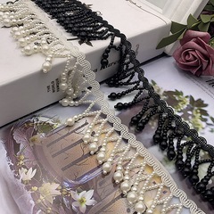 廠家珍珠流蘇手工釘珠花邊 民族風漢服DIY珍珠花邊輔料配件