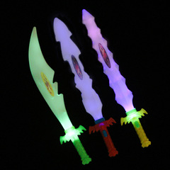 Electronic Light-Up Toy Rainbow Small Knife Children's Plastic Shark Sword Flash Sensor Sword Best Selling Item at Street Stalls and Night Markets