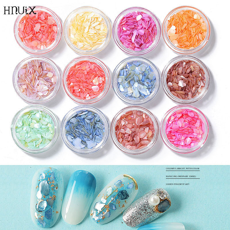 Internet Celebrity Ins Style Mixed Japanese Nail Art Jewelry Natural Shell Fragments Boxed Ultra-thin Abalone Fillet Nail Jewelry