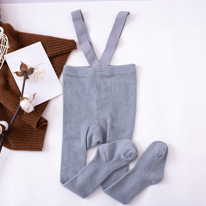 Primavera y otoño algodón cintura alta protección del vientre niños Liga polainas suspender pantimedias bebé grande PP polainas