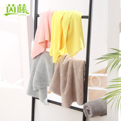 珊瑚絨毛巾家用素色吸水速干高密潔面巾切邊洗臉巾 超市禮品批發